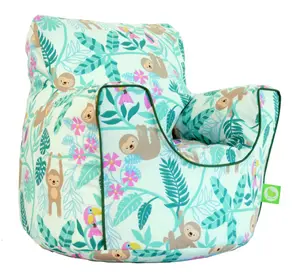 Cotton Green Sloth Bean Bag Arm Chair Toddler Size