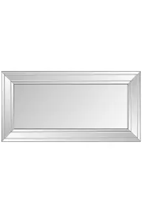 MirrorOutlet Langley All Glass Modern Bevelled Leaner Mirror 174 x 85CM