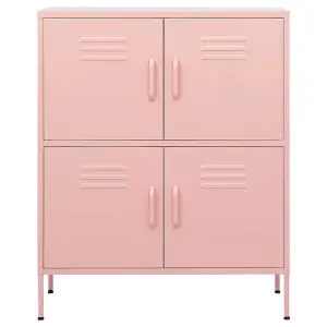 Berkfield Storage Cabinet Pink 80x35x101.5 cm Steel