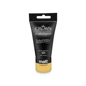 Crown Breatheasy Mustard jar Matt Emulsion paint, 40ml