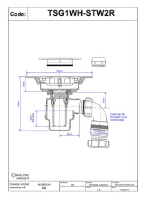 McAlpine TSG1WH-STW2R 50mm Water Seal Resealing Trap with 1" x 90degree Swivel Multifit Outlet Bend