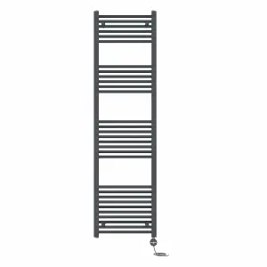 Right Radiators Prefilled Thermostatic Electric Heated Towel Rail Straight Ladder Warmer Rads - Anthracite 1800x500 mm