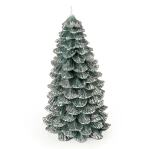 Candlelight Green Christmas tree Unscented Large Decorative candle