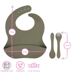 Tiny Dining - Baby Silicone Suction Weaning Set - Silver Sage - 5pc