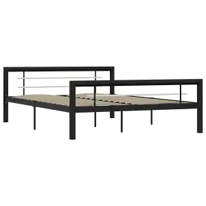 Berkfield Bed Frame Black and White Metal 120x200 cm