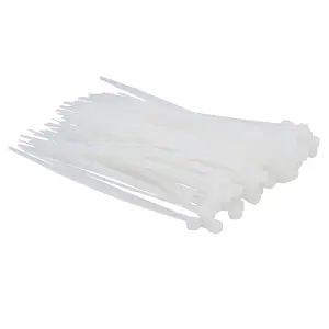 White Nylon Cable Ties Zip Ties Lock Ties 2.5mm x 100mm 100 Pack