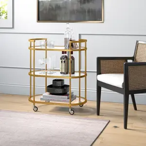 Metal Bar Cart Brass