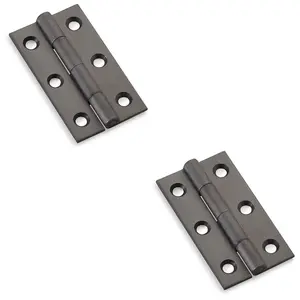 2 PACK - PAIR Solid Brass Cabinet Butt Hinge - 50mm - Dark Bronze Premium Cupboard