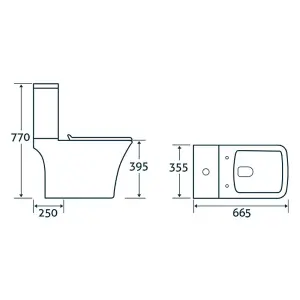 Harland White Ceramic Toilet Pan with Eco Flush & Soft Closing Toilet Seat