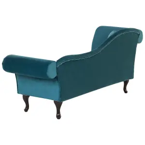 Left Hand Chaise Lounge Velvet Teal LATTES