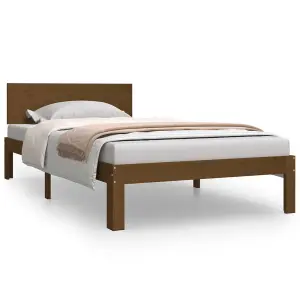 Berkfield Bed Frame Honey Brown Solid Wood Pine 100x200 cm