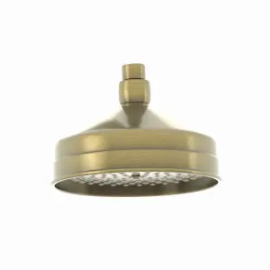 ENKI Traditional Antique Brass Fixed Wall Mounted Brass Shower Head 150mm