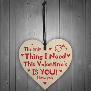 Valentines Gifts For Him Her THANK YOU Wood Heart Perfect For Boyfriend Girlfriend Husband Wife