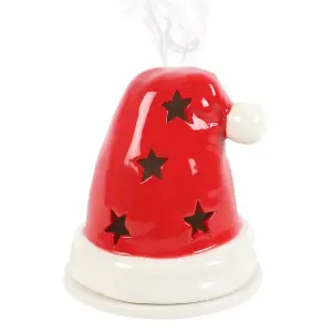 Something Different Santa Hat Tealight And Incense Cone Holder Red/White (One Size)