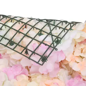 Artificial Flower Wall Backdrop Panel, 60cm x 40cm, Peach, Pink & Ivory