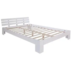 Mirielle Solid Wood Bed White / Super King (6') (180 x 200 cm)