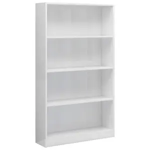 Attwood Bookcase High Gloss White / 142cm H x 80cm W x 24cm D