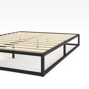 Dekker Minimal Metal Bed - 25 cm High Black / European Double (140 x 200cm)