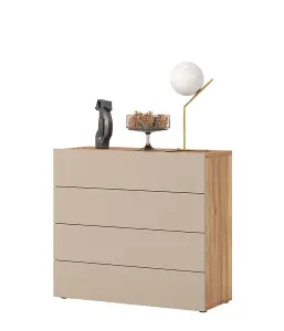 Versatile Impressio 27 Chest of Drawers 1000mm x 910mm x 410mm in Oak Mauvella & Congo - Compact Storage Solution