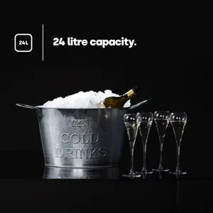 GALVANISED ICE BUCKET & CHAMPAGNE BATH