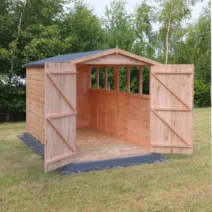 Shire Overlap 10x6 Double Door Shed with Windows