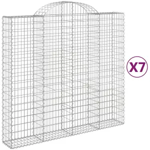 Berkfield Arched Gabion Baskets 7 pcs 200x50x180/200 cm Galvanised Iron