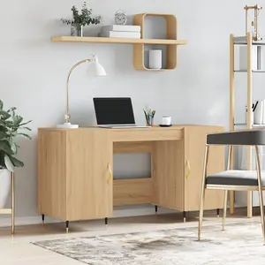 Berkfield Desk Sonoma Oak 140x50x75 cm Engineered Wood