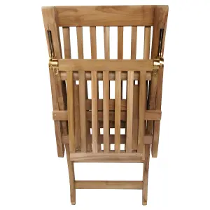 Charles Bentley Solid Wooden Teak Steamer Chair/Sun Lounger Garden Furniture