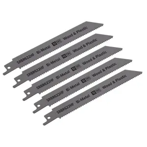 Reciprocating Saw Blade Wood & Plastics 150mm Length 10tpi Pack of 5 by Ufixt