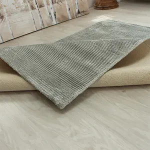 Plain Grey Modern Handmade Rug For Dining Room Bedroom & Living Room-200cm X 300cm