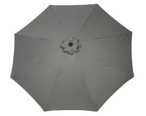 3m Grey Crank and Tilt Parasol Brushed Aluminium Pole