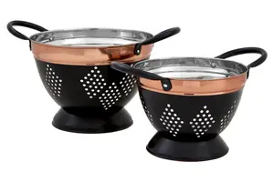 Interiors by Premier Prescott Small Charcoal And Copper Colander