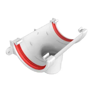 White Round Gutter Running Outlet, Freeflow 112mm Rain Water Systems