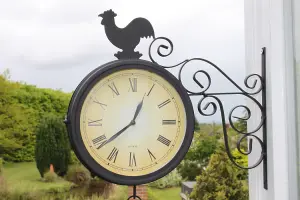 Double Sided Garden Clock With Bell and Cockeral  for Outdoor or Indoor Use.