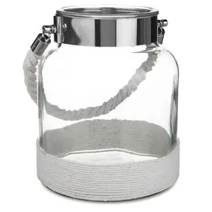 HURRICANE GLASS LANTERN - WHITE