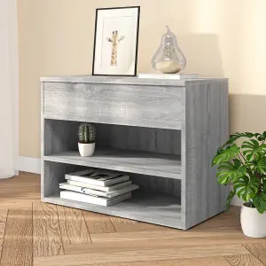 Berkfield Shoe Bench Grey Sonoma 60x30x45 cm Engineered Wood