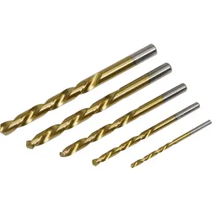 5 Piece Left-Hand Spiral Drill Bit Set for Easy Extraction - 3.2mm to 8.7mm - HSS 4121 Steel