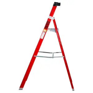 Excel Electricians Fibreglass Platform Step Ladder 6 Tread 2.04m EN131