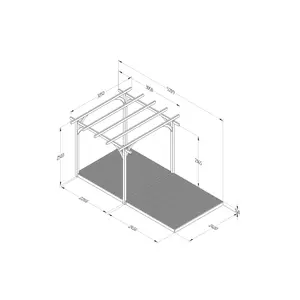 Forest Garden Natural Rectangular Pergola & decking kit, x4 Post (H) 2.5m x (W) 5.2m