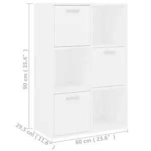 Berkfield Storage Cabinet White 60x29.5x90 cm Engineered Wood