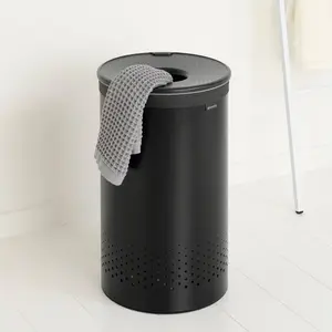 Brabantia Laundry Bin Black / 63.5cm H x 30cm W x 30cm D