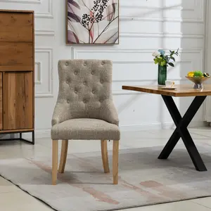 Ravenna Fabric Dining Chairs - Set of 2 - Brown