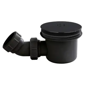 Black Top Shower Tray Mega Flow Waste - UK Standard Connection