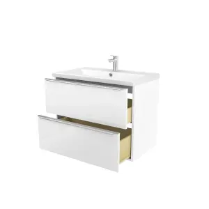 GoodHome Imandra White Wall-mounted Vanity unit & basin set - Includes Nira basin (W)804mm