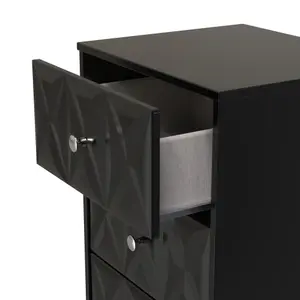 San Jose Ready assembled Black 5 Drawer Bedside chest (H)1120mm (W)450mm (D)395mm