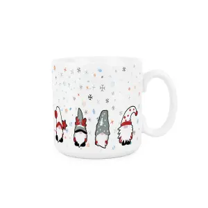 Purely Home Christmas Gonks Mug - Festive Xmas Gnome Gifts - Tea/Coffee Ceramic White Cup