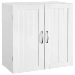 Yaheetech White Wall Mount Cabinet Storage Organizer with Adjustable Shelf for Bathroom/Living Room/Kitchen