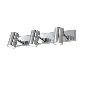 Tellot Silver Chrome effect 3 Light Bathroom Wall light