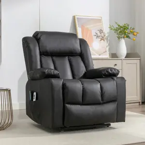 Sheridan Dual Motor Electric Riser Recliner with Massage and Heat - Black