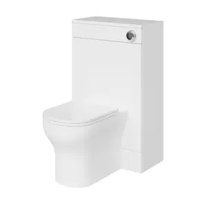 GoodHome Imandra Gloss White Freestanding Toilet cabinet (H)840mm (W)500mm